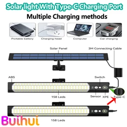 Solar Motion Light LED Flood light Outdoor 297 LEDS Garden Lights Waterproof Solar Power Wall Light With Large Capacity For Pati