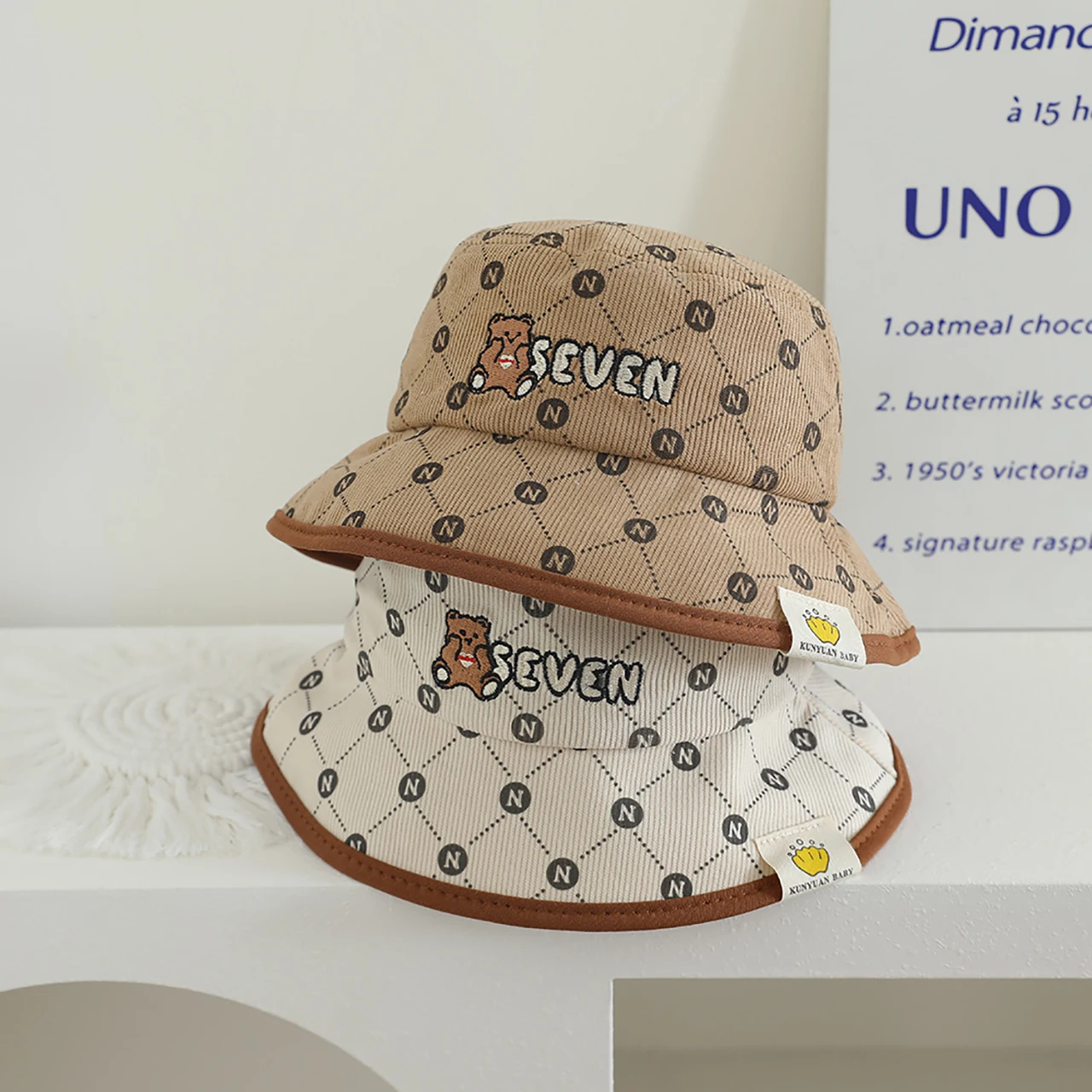 

Fashion Children Flat Top Bucket Hats Outdoor Infant Sunshade Visors Spring Autumn Fisherman Hat Thick Windproof Kids Basin Cap