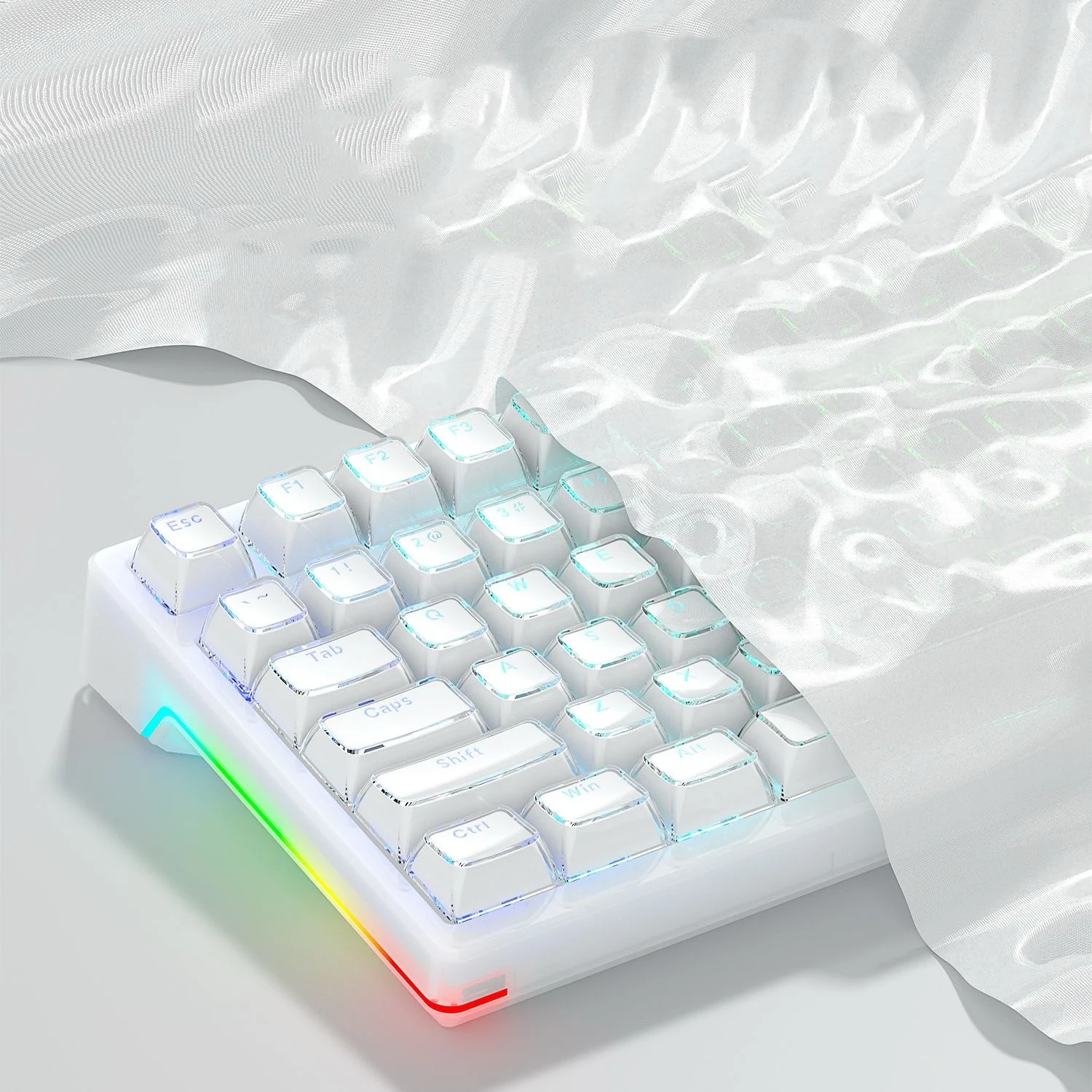 Jelly Crystal Keycaps Translucent Keycaps 136 Keys Mechanical Keyboard for ANSI Layout ASA for 61/87/104 Keycaps DIY 6.25u Keys