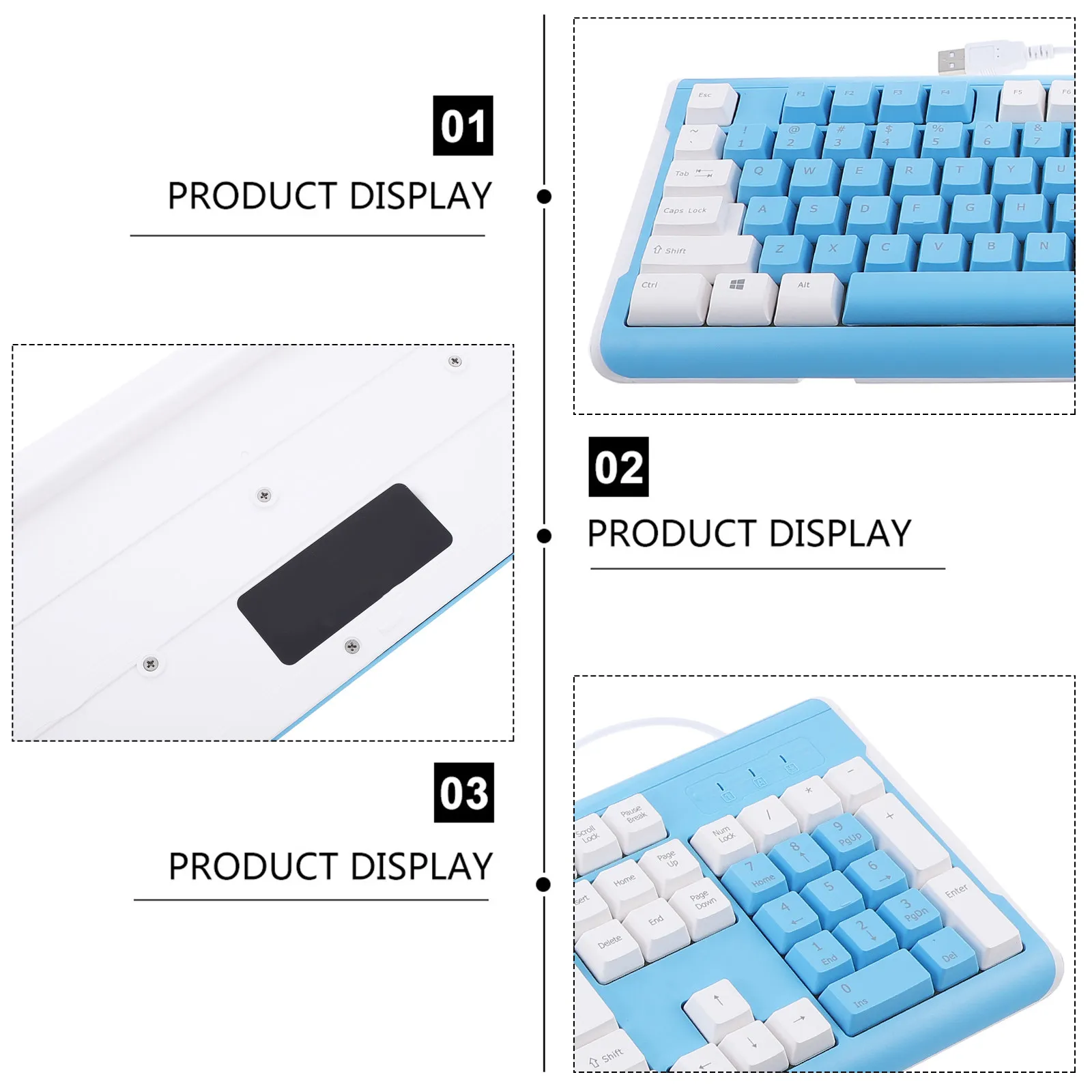 Floating Keys Keyboard For Office Computer Desk Student Gaming Wired USB Color Matching High Durability ABS Material