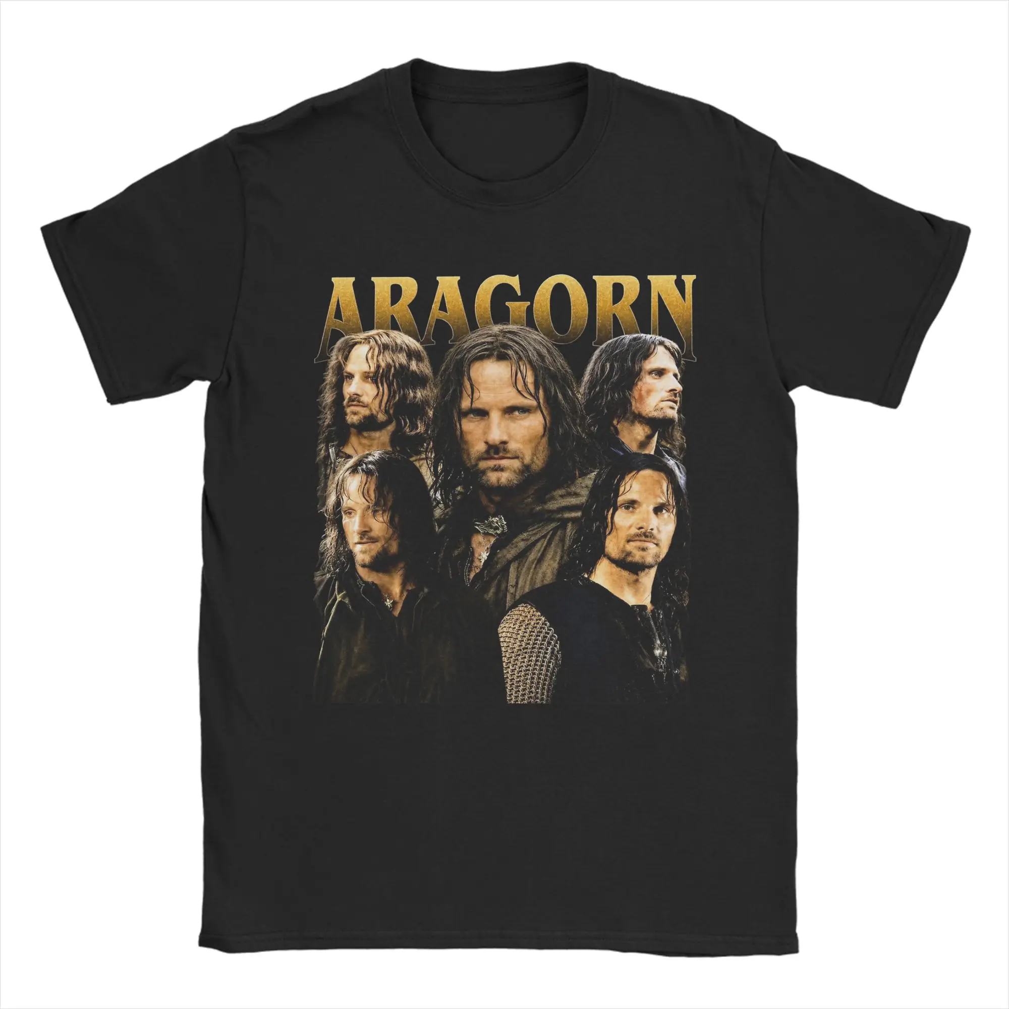 Lonely Penguin L-Lords Of The R-Rings Aragorn T Shirt Men's  Pure Cotton T-Shirt Round Collar  Tees Short Sleeve Tops 4XL 5XL