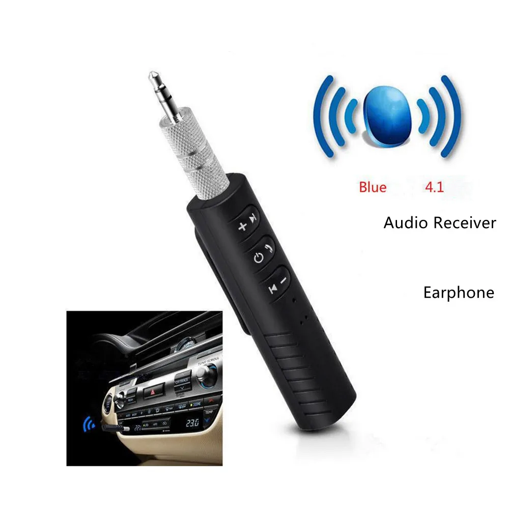 

3.5MM jack Bluetooth-compatible 4.0 Car Kit Hands free Music Audio Receiver Adapter Auto AUX Kit for Speaker Headphone Aux