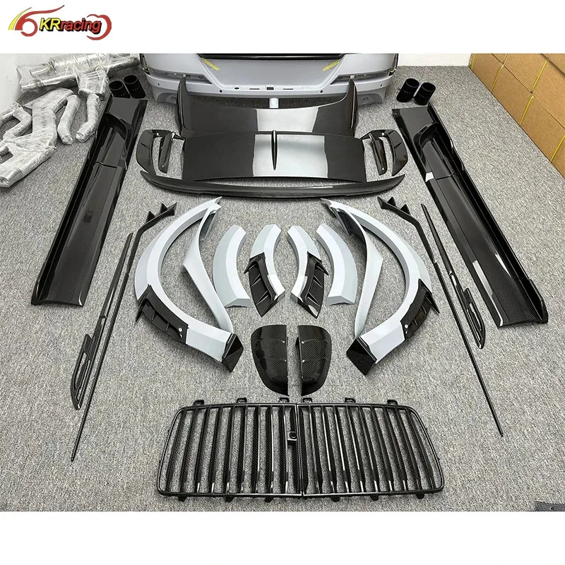 MSY نمط قطع غيار السيارات طقم هيكل من ألياف الكربون الجزئية الجافة مع غطاء محرك السيارة العادم لمجموعة Bentayga 2020 + الكربون #5