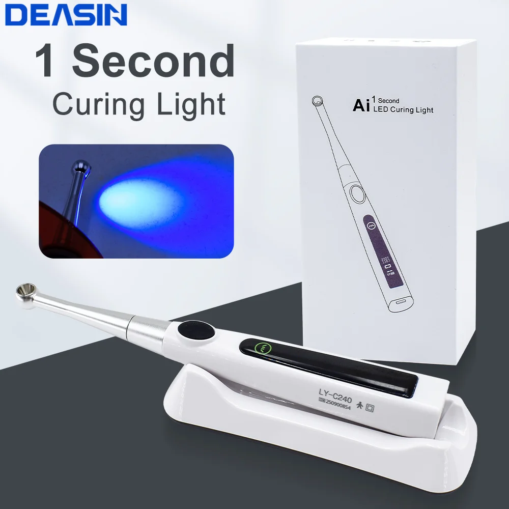DEASIN Dental Drahtlose Aushärtung Licht Lampe LED Schnurlose Metall Kopf 1S Harz Heilung 4 Modi Zahnmedizin Ausrüstung