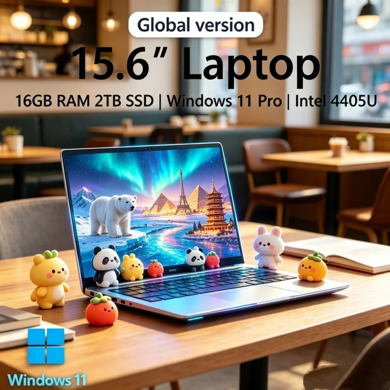 

Lambent 2026 Artistic Mold Laptop 15.6 16GB RAM SSD Intel 4405U Coveted Gaming PC 1920*1080 Display Elegant Office Study Compute