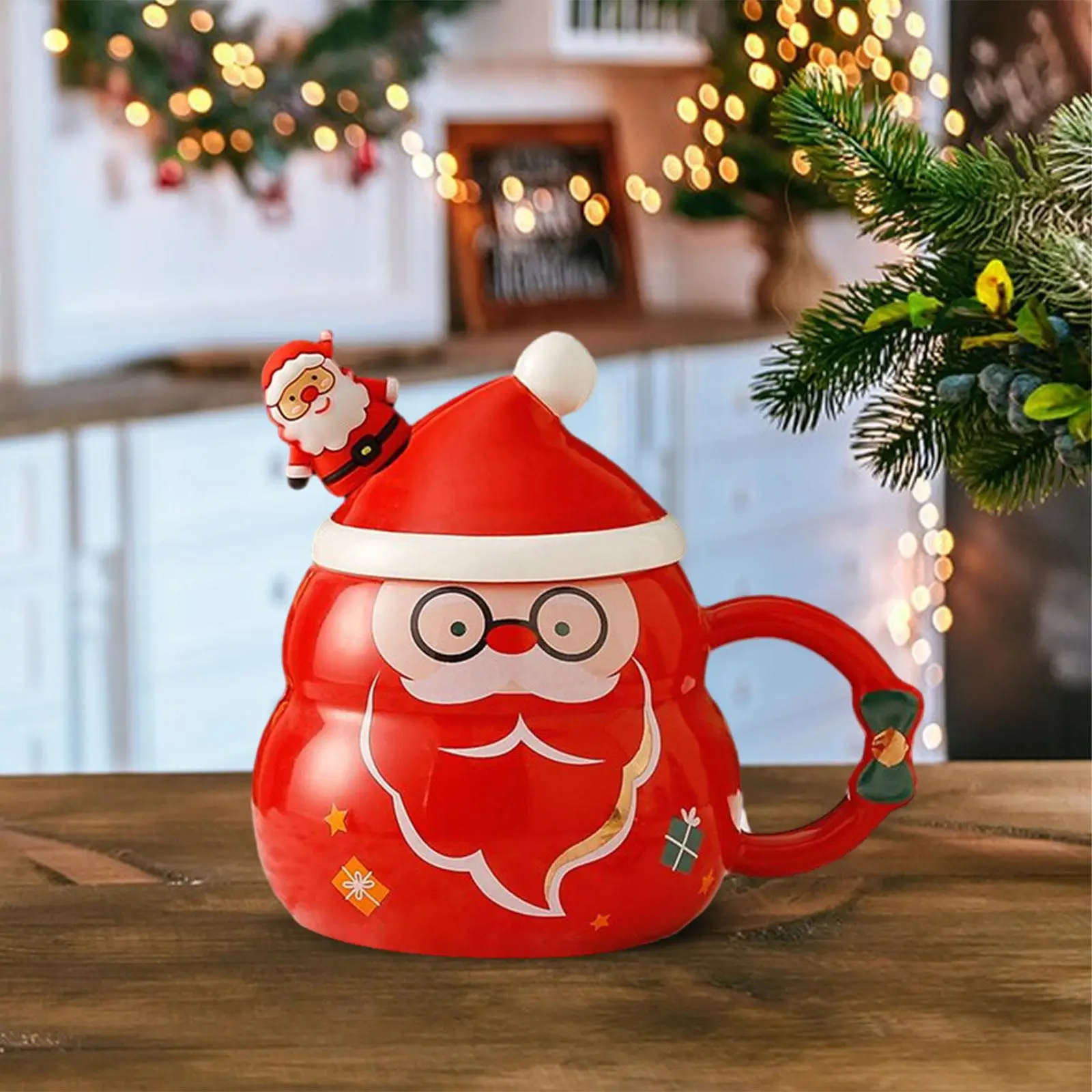 Christmas Coffee Mug Xmas Morning Cup Durable Teacup Dinnerware Juice Water Cups Reusable Cup for Kitchen Birthday Gift