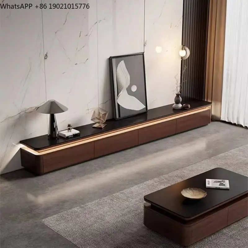 Simple European Tv Cabinet Natural Minimalist Small Black Tv Cabinet Designer Vintage Luxury Muebles Para Hogar Furniture Home