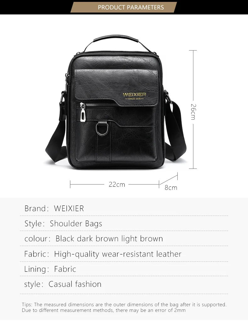 2021 New Men\'s Messenger Bag European American PU Leather Retro Large-capacity Shoulder Bag Male Handbag Travel Backpack Mochila