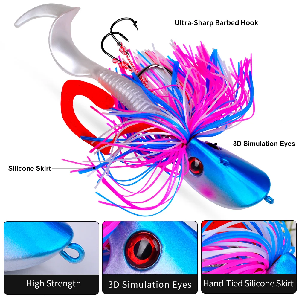 Wobbler Blackfish Bass Baits 40g-60g Jigging Head Bait Lure Collection Rock Swim Bladed Angelköder Salzwasserangeln – Detail 5