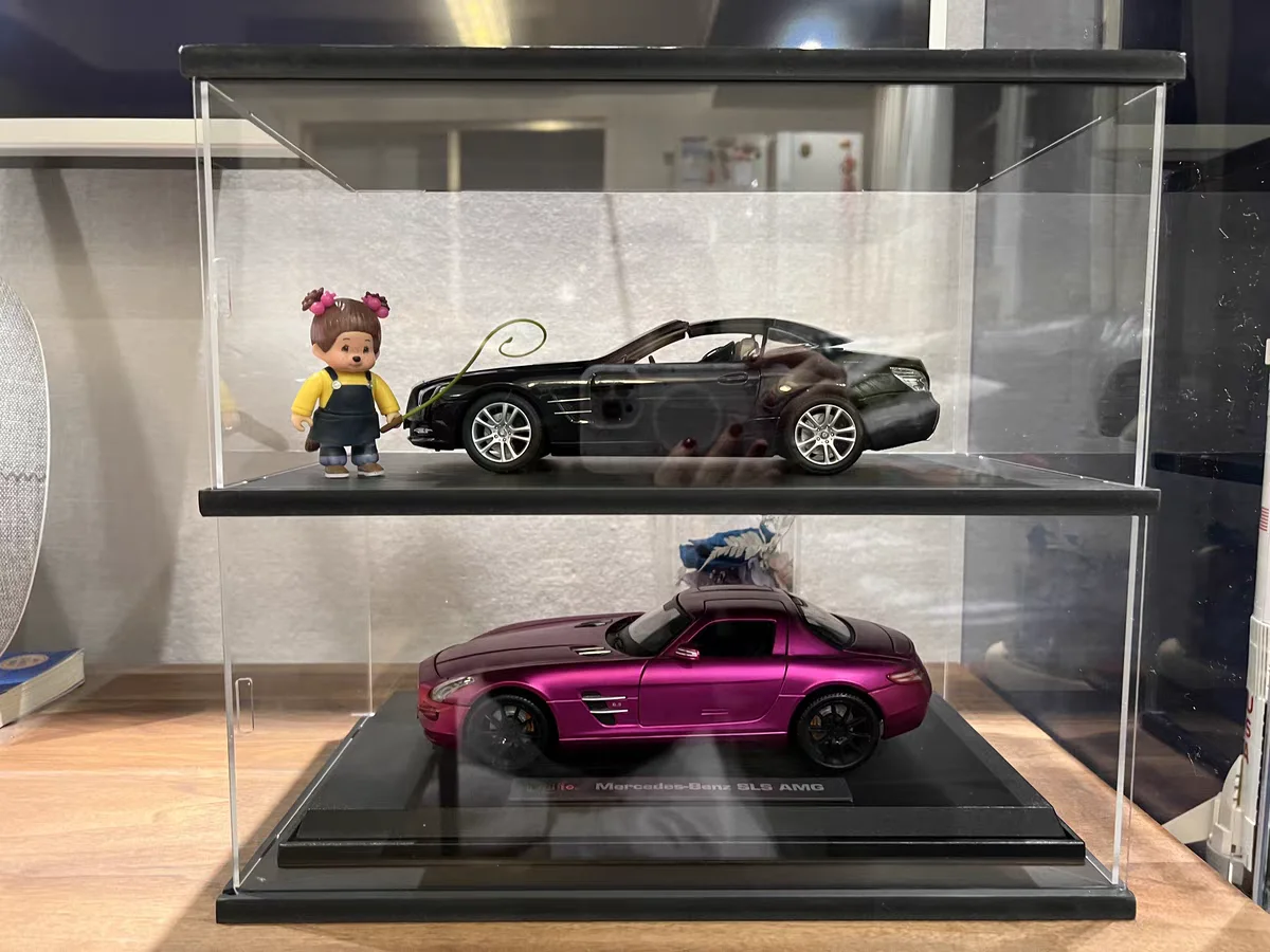 Acrylic Dustproof Display Cabinet Transparent Character Organizer Toy Model, Art Ornament Display Case,Assembly, Stackable