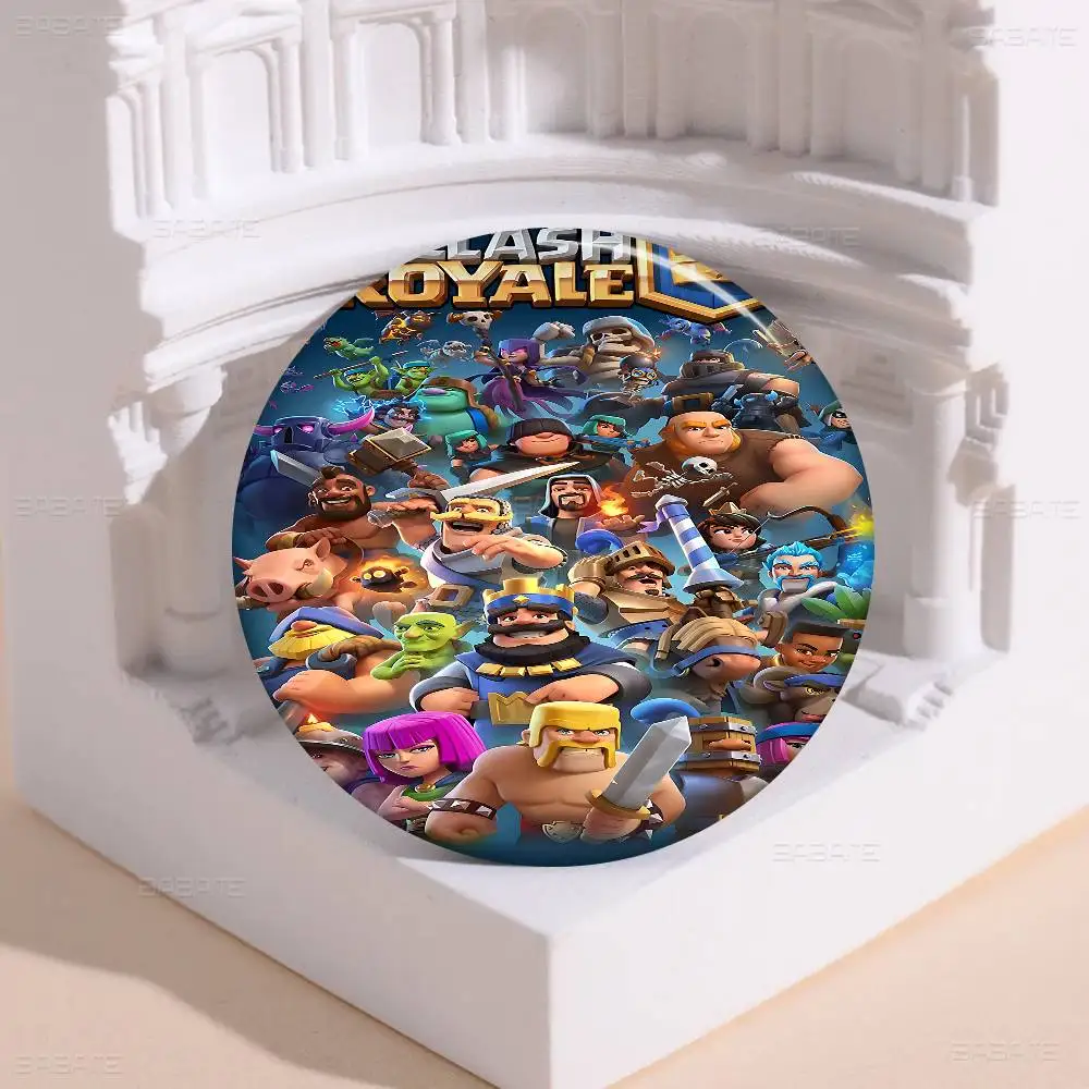 لعبة C-Clash Royale دبابيس زر مستديرة شعار دبابيس الإبداعية على ظهره الملابس الديكور موضة الكرتون مجوهرات هدايا