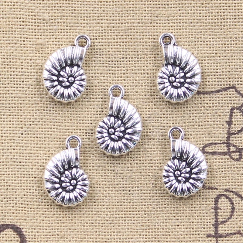 15 Stück Charms Ozean Muschel Meer Schnecke 16x11x4mm Tibetsilber Farbe Anhänger Antik Schmuckherstellung DIY Handarbeit Handwerk
