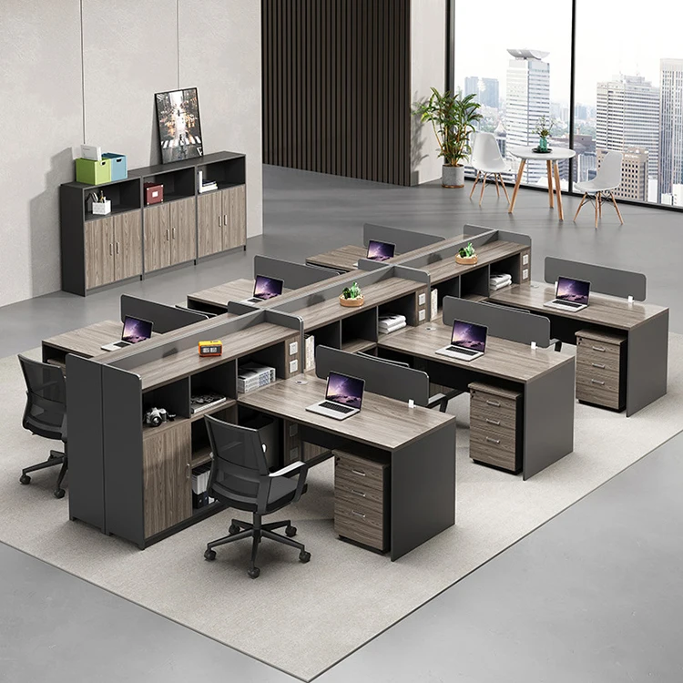

Modern Office Desk Staff Work Station Office Table With Pedestal Work Station