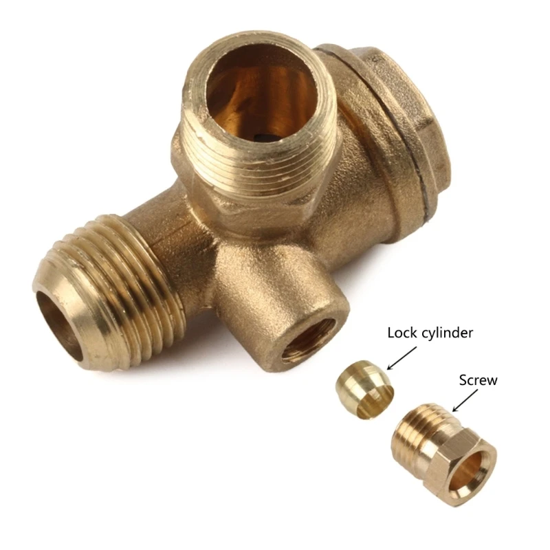 Industrial Grade 3-Way Check Valves Male Thread 3-Way Brass Air Compressor Check