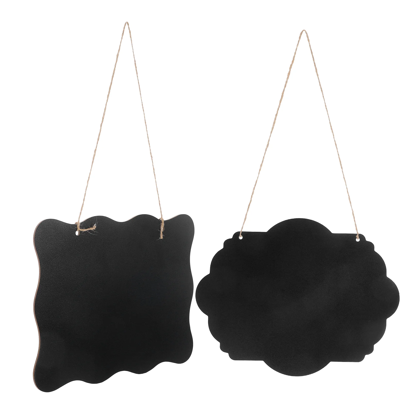 

2 Pcs Small Blackboard Pendant Signs Flower Store Chalkboard Household Wood Message Tag Label