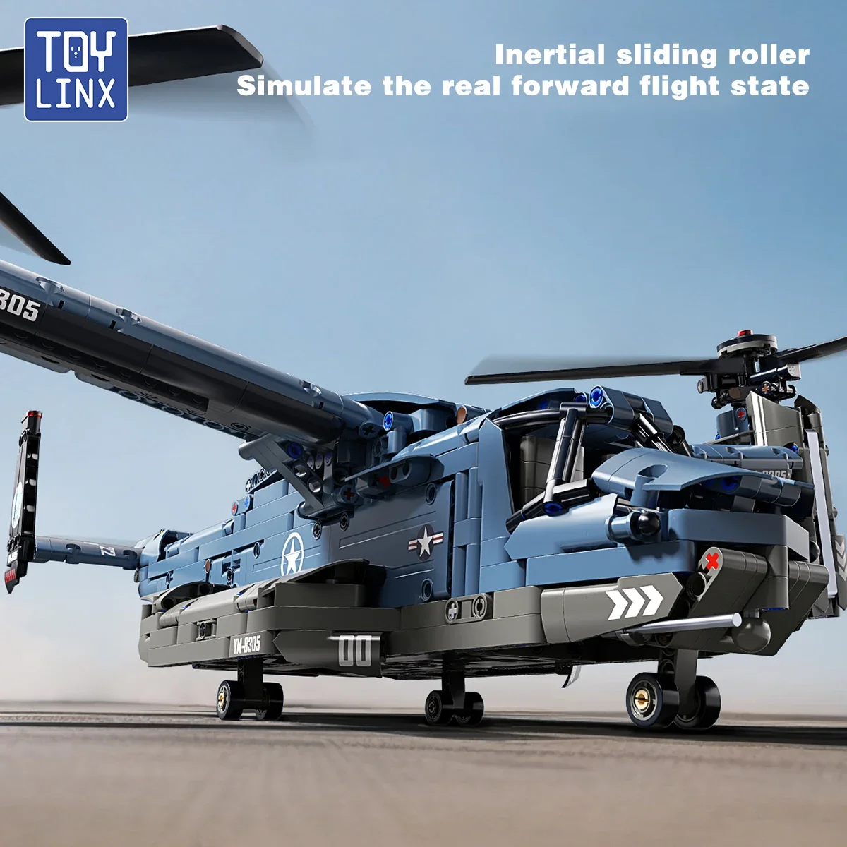 ชุดตัวต่อเครื่องบินโอสเพรย์ระดับพรีเมียม 1486 ชิ้น ตัวต่อรูปปลา นกอินทรี เครื่องบินรบ ของเล่นเสริมพัฒนาการ ของขวัญวันเกิด