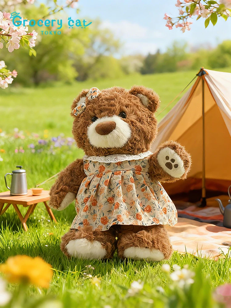 

Мягкая игрушка Морган Бир, желтая, из фланели, в комбинезоне, подарок на день рождения для девушки, CERY, мягкая игрушка-животное, полиэстер...