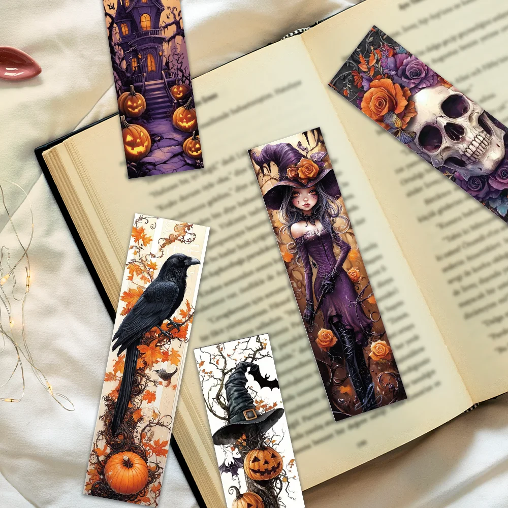 32 piezas, marcapáginas de Halloween, brujas, esqueletos, calabazas, aptos para profesores, lectores y amantes de los libros, regalos de cumpleaños