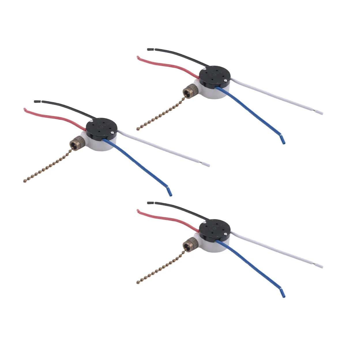 A18Z 3 Pcs Ze-208S E89885 3 Speed 4 Wire Pull Chain Switch Ceiling Fan Light Switch Replacement Part,A