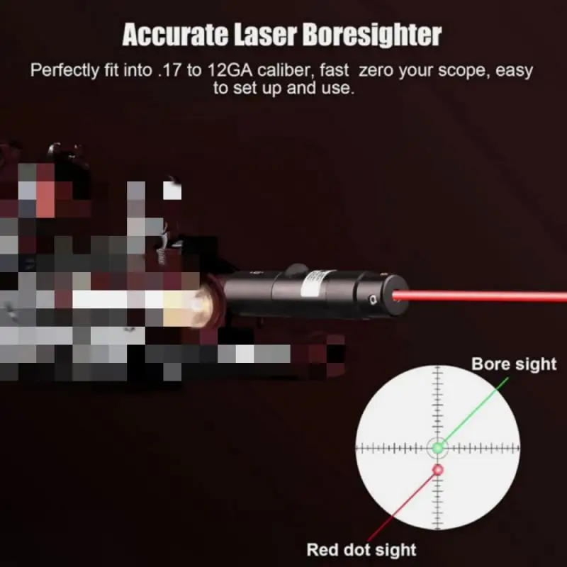 Red Laser Bore Sighter Kit Green Laser for .17 to 12GA Multiple Caliber Universal Bright Sighter with Big Press Switch