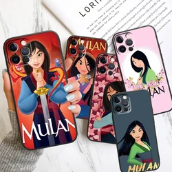 Cartoon Mulan Art Disney For Apple iPhone 15 14 13 12 11 X XS XR 8 Pro Plus Max Mini 5 SE Black Phone Case