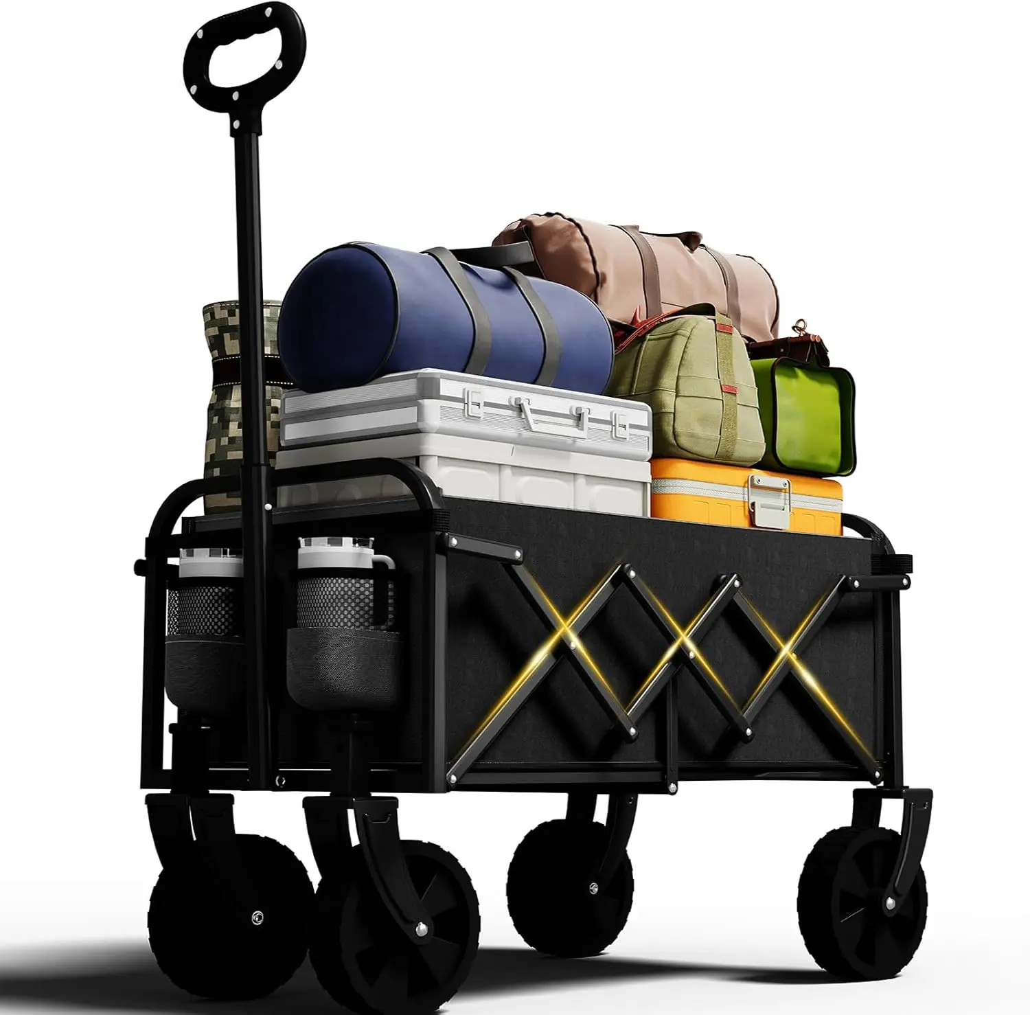 Heavy Duty Collapsible Folding Utility Wagon with Wheels