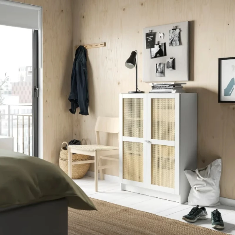 

Простая книжная полка с дверцей, дешевые шкафы для спальни, органайзер для мебели, деревянный комод для хранения вещей для спальни, современный скандинавский стиль