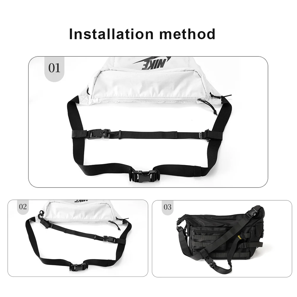Three Point Auxiliary Fixed Shoulder Bag Anti Slip Strap Quick Detachable Backpack Stabilizer Strap for Sling Packs & Messengers