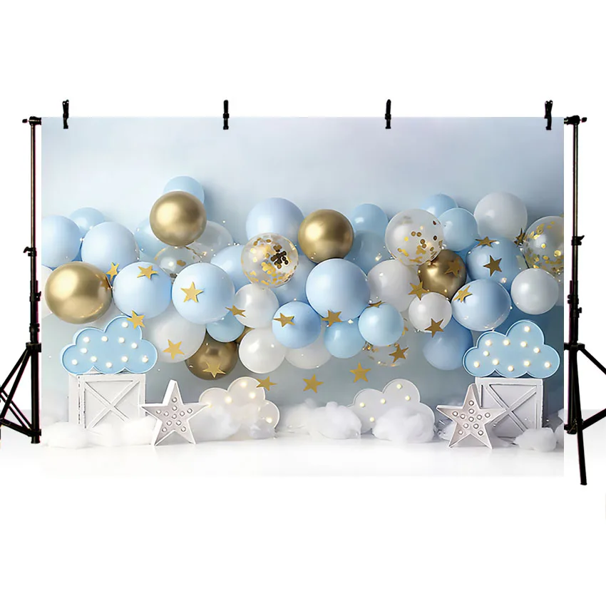 Mehofond Photography Background Twinkle Twinkle Little Star Blue Balloon Cloud Bday Party Cake Smash Decor Backdrop Photo Studio