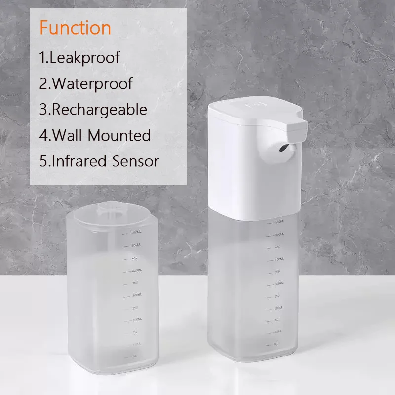 Smart Induction Foam Dispenser, Wall-mounted Automatic Touchless Soap Gel Dispenser for Home Bathroom