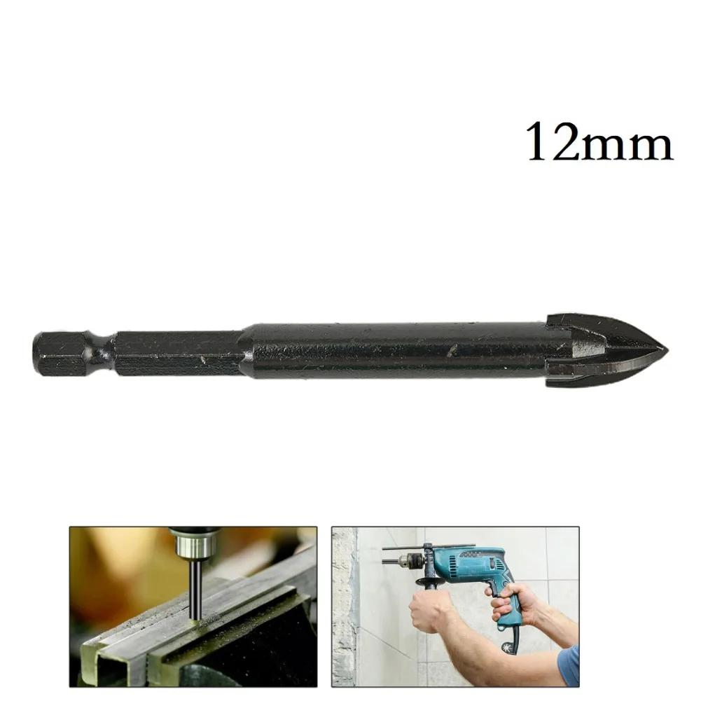 1 Buah Mata Bor Segitiga Multifungsi Kaca Keramik Bata Vitrifikasi Dinding Ubin Penuh 4-12Mm Karbida untuk Bor Lithium/Bor Tangan