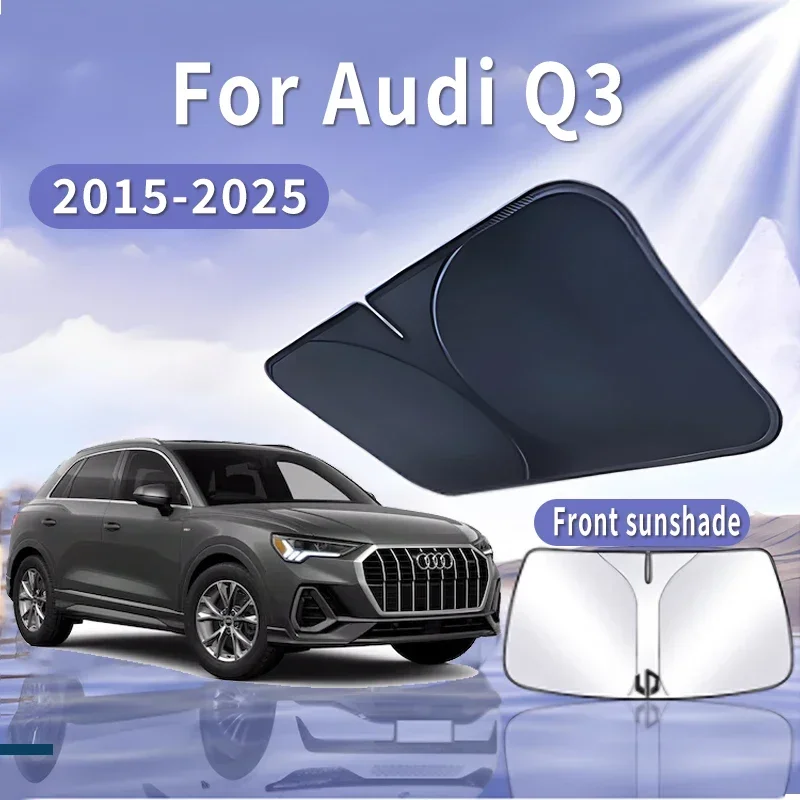 

Car Sun Visor For Audi Q3 2015~2025 2018 2020 Front Windshield Sunshade Heat Insulation Summer Cooling Auto Accessories Foldable