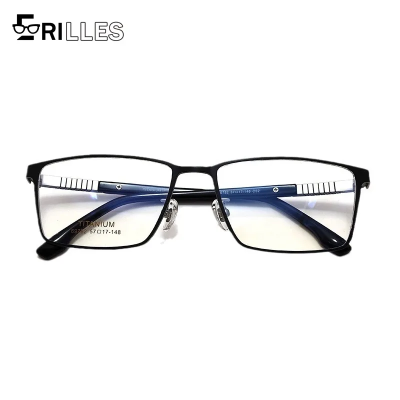 

Квадратные очки из чистого титана, полнокадровый деловой исполнительный стиль, роскошные легкие очки, профессиональная офисная одежда