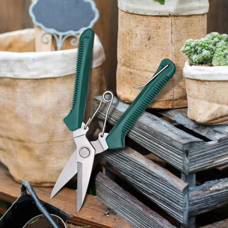1pc Straight Head Pruning Shears Labor Saving Sharp Manual Garden Scissors Fruit Picking Thinning Clippers Trimming Tool
