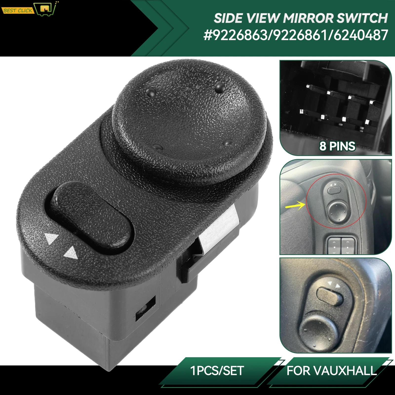 Side Mirror Rear View Mirror Switch Adjust Control Knob For Vauxhall Opel Corsa C Meriva Vectra Zafira A 9226863 9226861 6240487