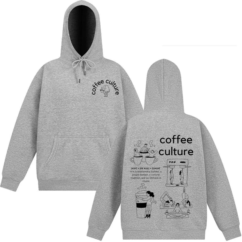 Coffee Culture Fashion Print Graphic Sweatshirt Man Woman Long-sleeved Pullovers Loose Oversized Hoodie Espresso Lover Gift Tops