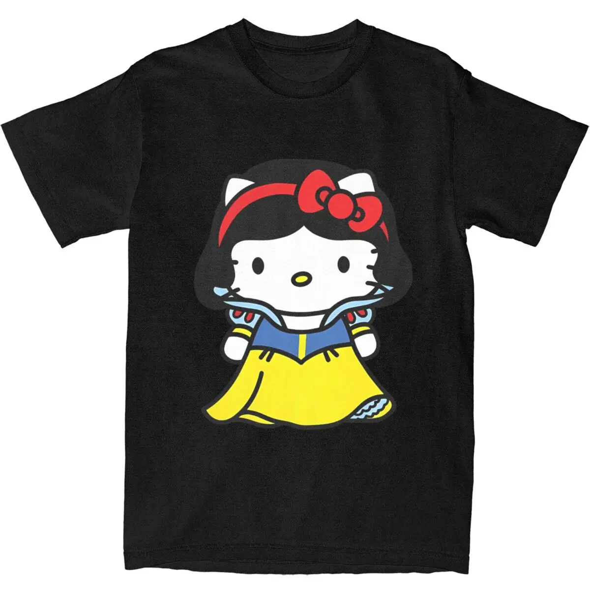 

Hello Kitty Snow White Cosplay T Shirt Popular T-Shirts Short Sleeve Vintage Tshirt Summer 100 Cotton Round Neck Plus Size Tees