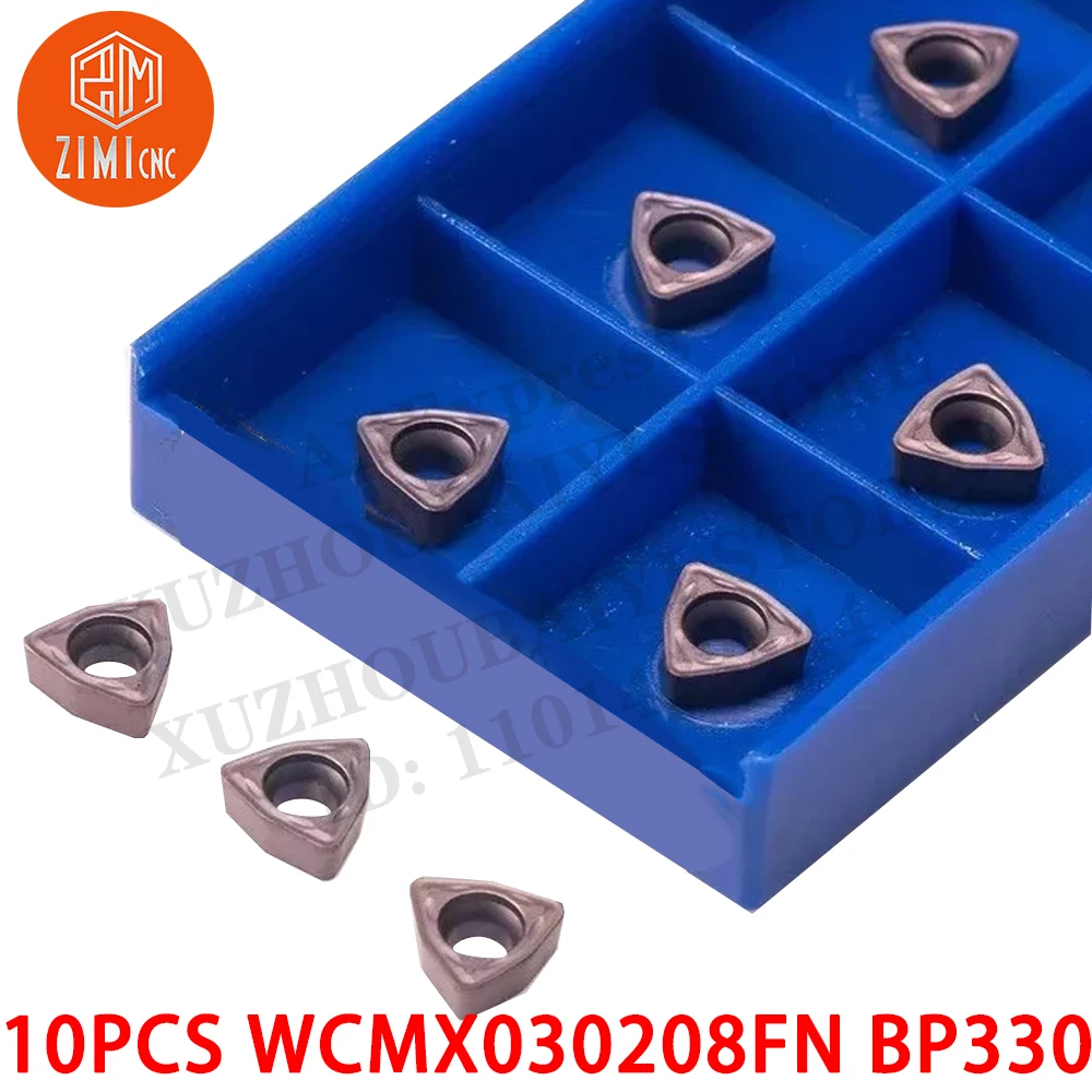 10PC WCMX030208FN BP330 WCMX U-드릴 카바이드 드릴링 인서트 WC 스타일 15-20.5 스코프 CNC 도구 금속 선반 기계식 절삭 도구