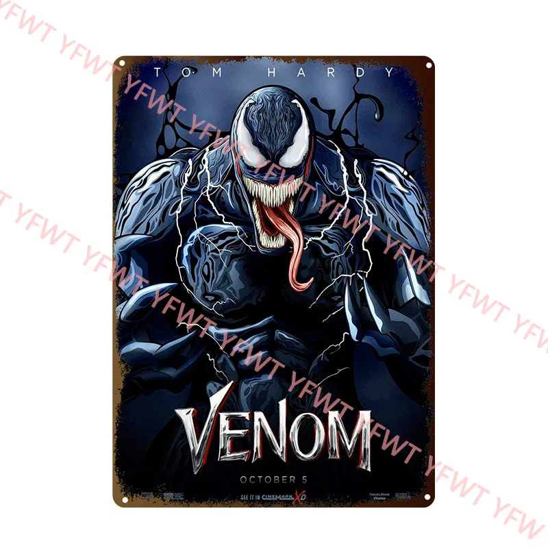 Marvel Comics Venom Art Poster Metal Plaque Tin Sign Vintage Man Cave Gamer Room Wall Decoration Plates Retro Cinema Stickers