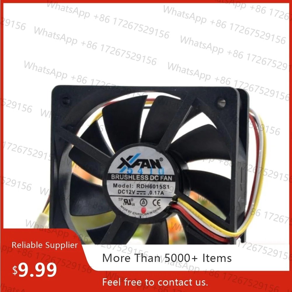 RDH6015S1 For Original XFAN 6015 12V 0.17A 4-Pin PWM Temp Control Case Fan 60x60x15mm Dual Ball Bearing