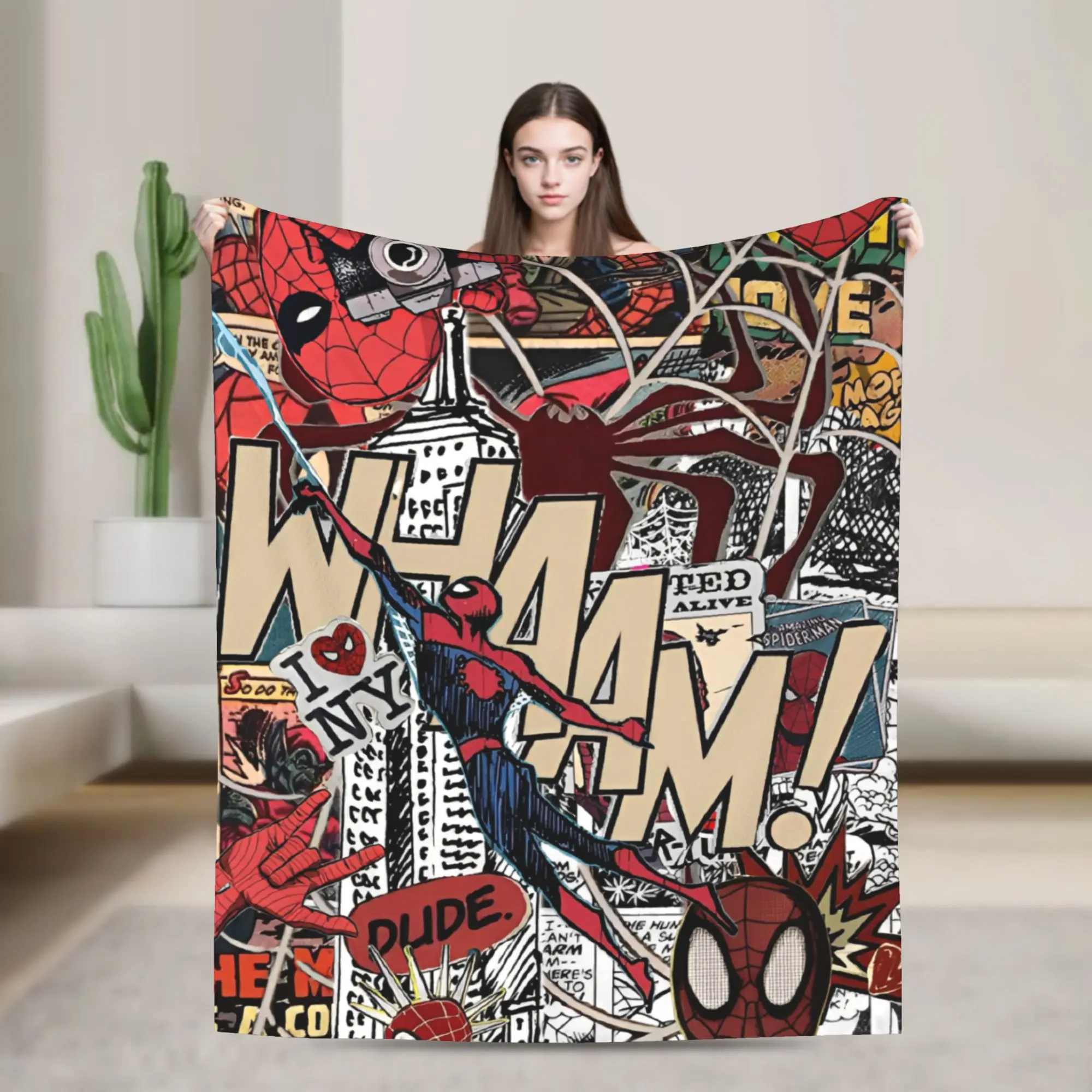 Manta de superhéroe spiderman spider-man spider man, varios tamaños, mantas suaves y peludas de felpa para sofá y cama