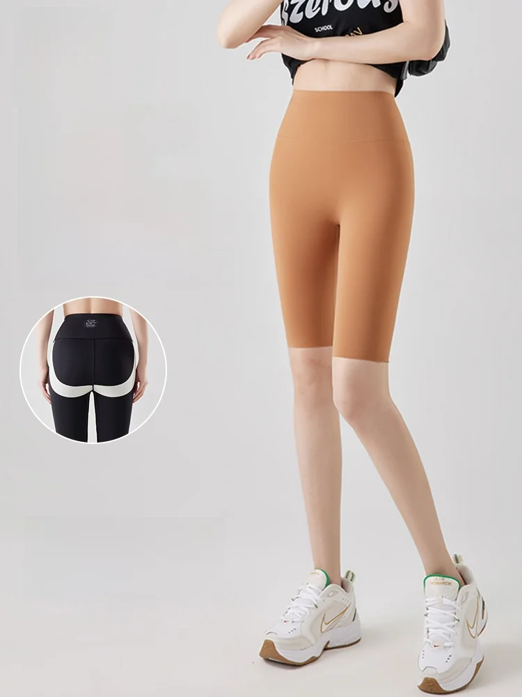 

Леггинсы для фитнеса и йоги из ледяного шелка, тонкие, длиной 3/4, женские, летние, с охлаждающим эффектом, дизайн «эффект второй кожи», для спорта и тренировок