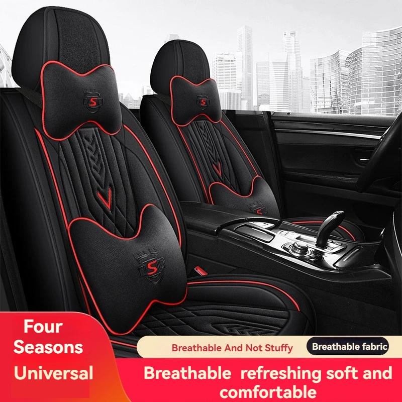 

5 Seat Breathable Linen Car Seat Cover For Volkswagen POLO Quest Tiguan Jetta Golf Lavida Sagitar Civic CarAccessories Protector