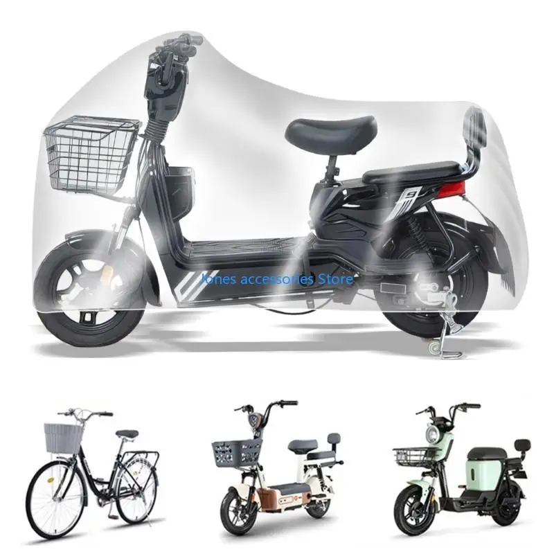 غطاء دراجة نارية W8KD غطاء حماية شفاف للاستعمال مرة واحدة طوال الموسم مقاوم للماء للدراجة سكوتر غطاء مقاوم للغبار والمطر #3