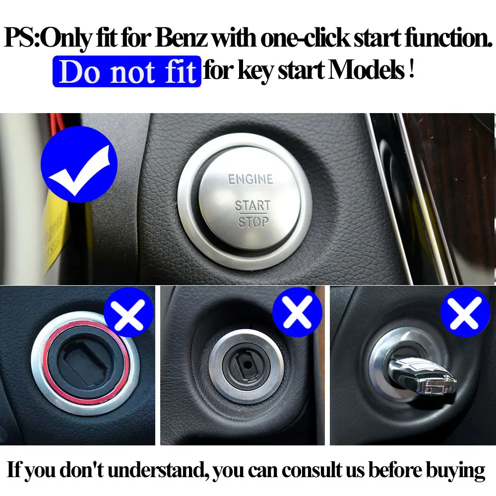 Interruptor de encendido sin llave para coche, pulsador de arranque y parada de un clic para Mercedes Benz, todas las Series W204, W205, W245, W211,