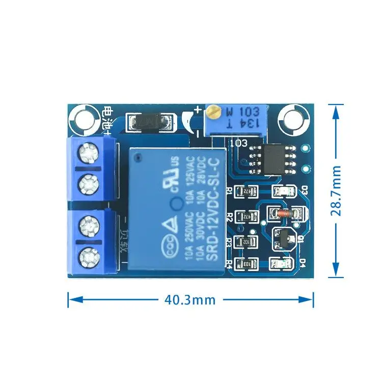 1PCS 12V battery undervoltage management module voltage undervoltage automatic restore battery load power off protection switch