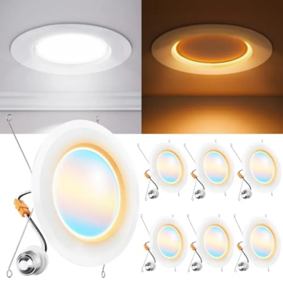 

Светодиодный встраиваемый светильник Sunco Inch LED Retrofit Night Light, 1000 люмен, 2700K/3000K/4000K/5000K/6000K, с регулируемой цветовой температурой, 12 Вт, 120 В, диммируемый