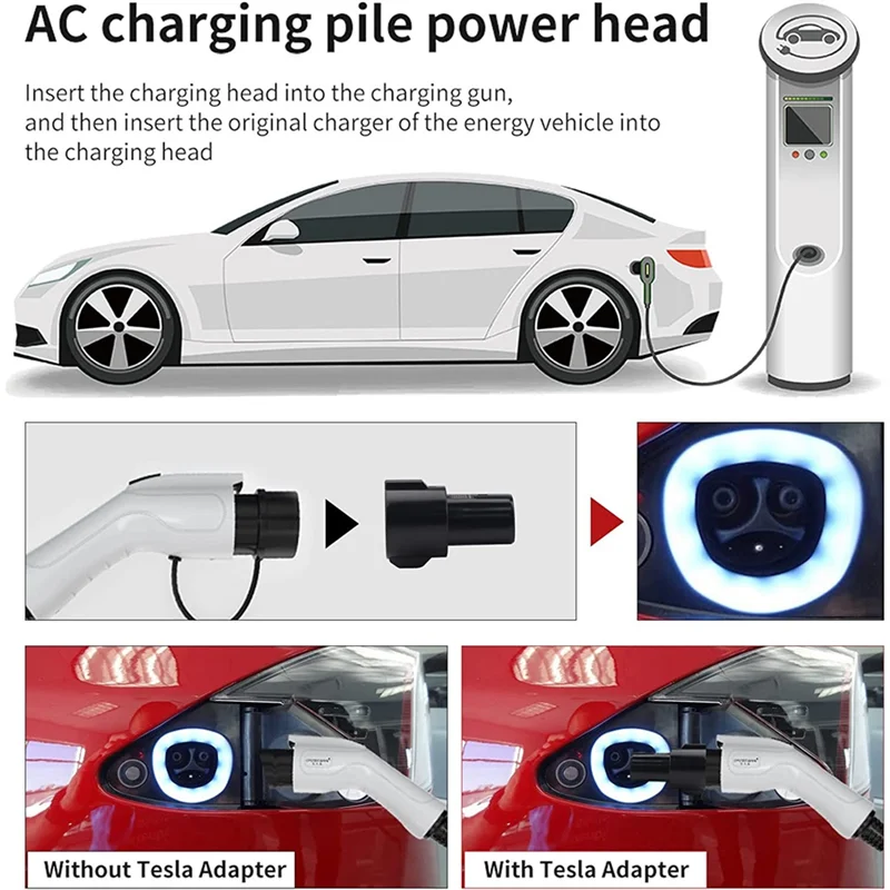 J1772 Charging Adapter with Lock 80 Amp / 240V AC for Model 3, Y, S, X SAE J1772 EV Charger