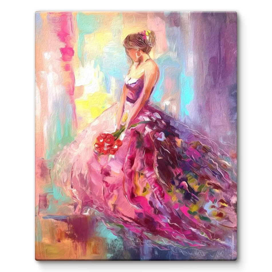 

SDOYUNO Painting By Numbers On Canvas 40X50 Pink Dance Girl Handwork Wall Art Picture Drawing Modern Classic Interior Decor