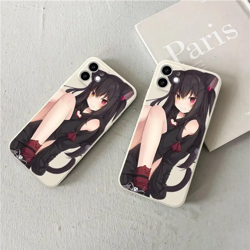 Cartoon girl japanese anime silicone case for iphone 11 14 pro max 13 12 mini xr xs max x 8 plus 7 se 2 se 3 6s phone back cover